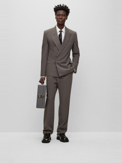 BOSS RELAXED-FIT THREE-PIECE SUIT IN VIRGIN WOOL