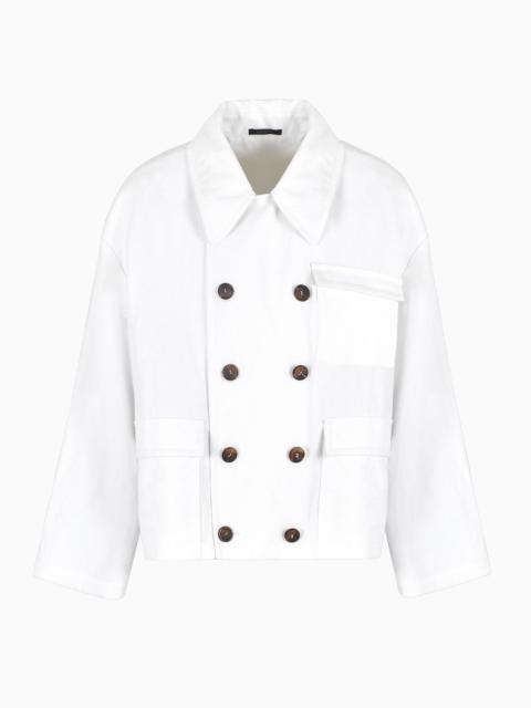 GIORGIO ARMANI Double-breasted linen blouson