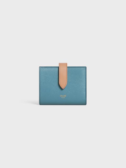 CELINE Small Strap Wallet in Bicolour Grained Calfskin