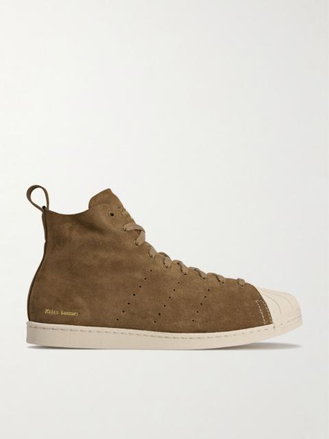 adidas Originals + Wales Bonner Superstar Hi perforated suede sneakers Camel