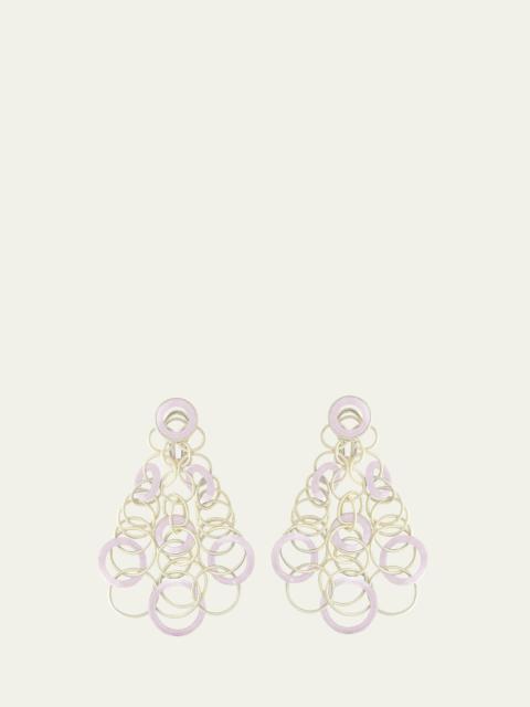 Buccellati Hawaii 18K Yellow Gold Pink Opal Earrings, 7cm