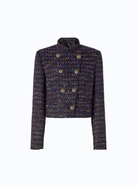 PINKO CROPPED BOUCLÉ TWEED JACKET WITH METAL BUTTONS