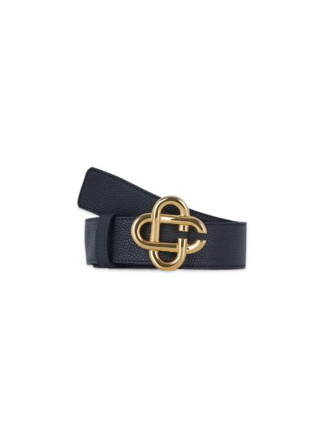 CASABLANCA Black Leather CC Logo Buckle Belt