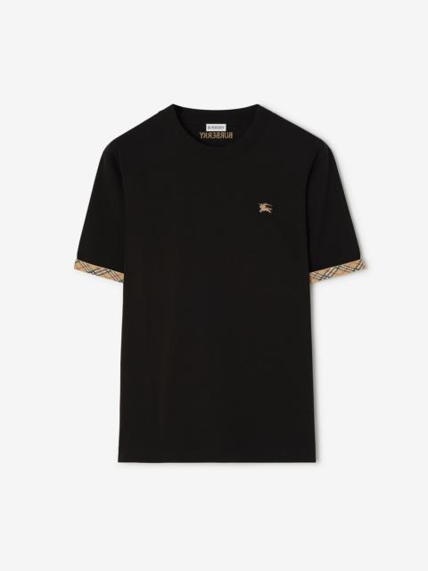 Burberry Check Trim Cotton T-shirt