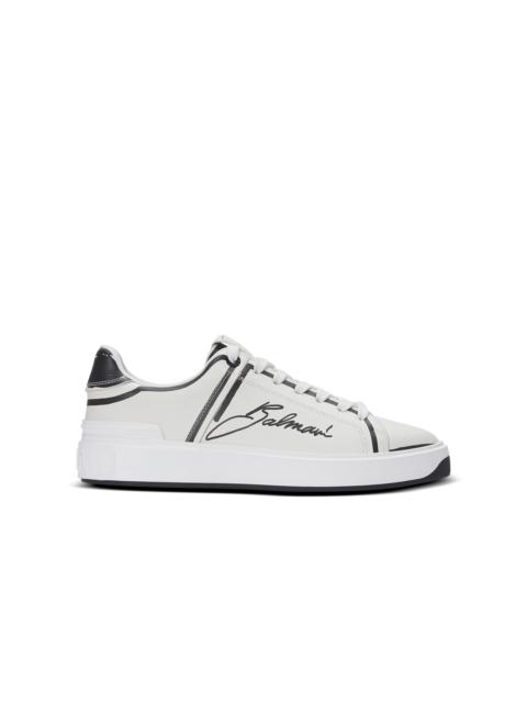 Balmain B-Court printed calfskin trainers