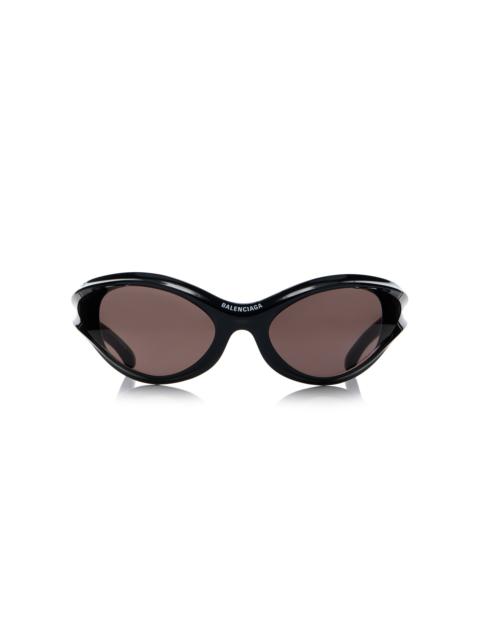 BALENCIAGA Oversized Cat-Eye Acetate Sunglasses black