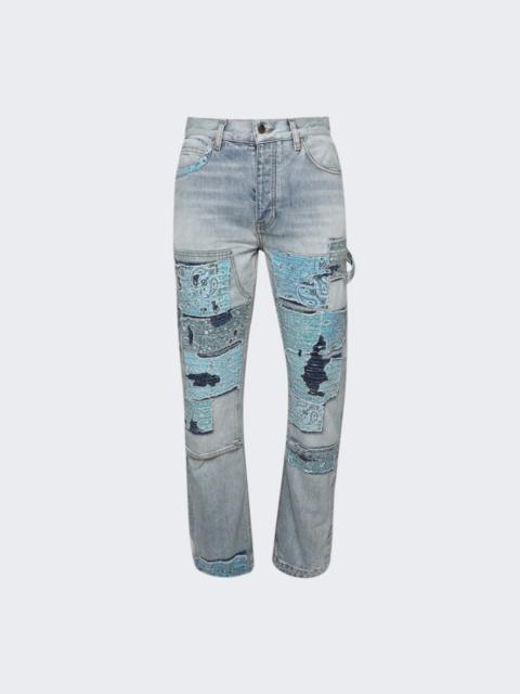 AMIRI Patchwork Bandana Carpenter Jean Stone Indigo