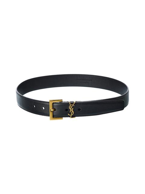 SAINT LAURENT Saint Laurent Monogram Leather Belt