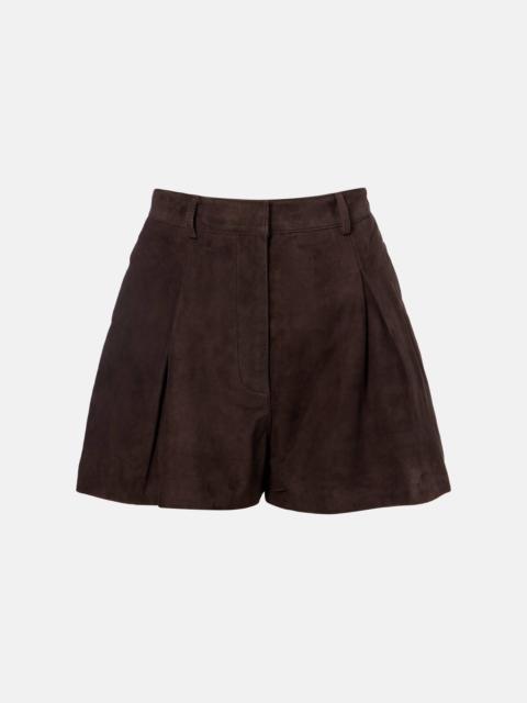 ROTATE High-rise suede shorts