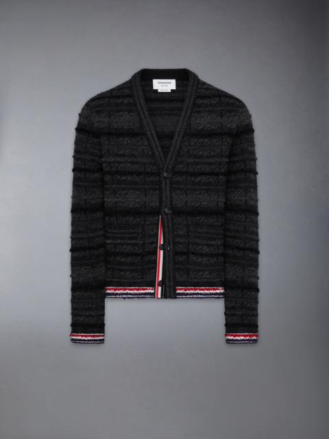 Thom Browne TARTAN JACQUARD MERINO MOHAIR CARDIGAN JACKET