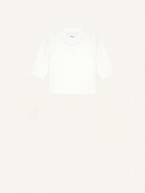 courrèges RIB KNIT CROPPED SWEATER