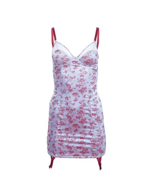 Fleur du Mal Rose Jacquard Bebe Slip Dress