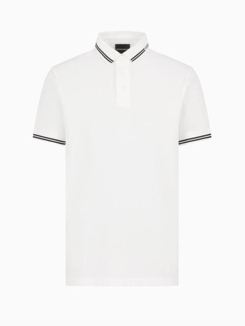 EMPORIO ARMANI Jersey polo shirt with placed logo