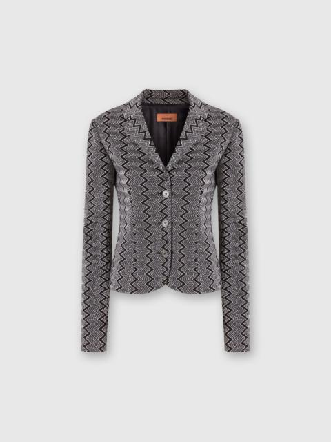 Missoni Short blazer in zig zag lamé viscose blend