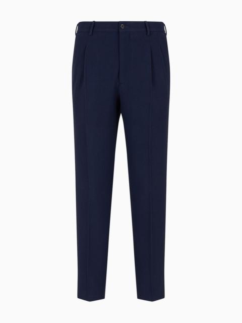 ASV two-dart trousers in seersucker virgin wool