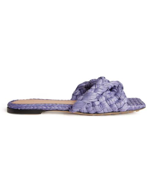 Bottega Veneta Bottega Veneta Raffia Stretch Flat Sandals Lavender (Women's)