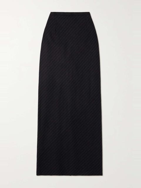 Dries Van Noten Pinstriped wool maxi skirt