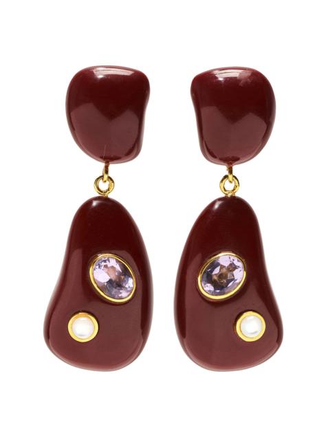 LIZZIE FORTUNATO Satsuma Tanzanite Pearl Resin Drop Earrings