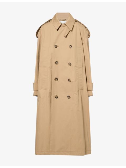 AMI Paris Double-Breasted Epaulette Cotton Trench Coat