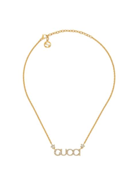 GUCCI logo crystal-embellished necklace