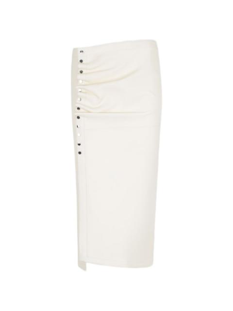 rabanne ruffled buttoned midi skirt