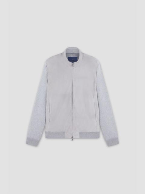 Paul & Shark HYBRID SWEATER IN AQUALEATHER SUEDE, COTTON, AND CASHMERE