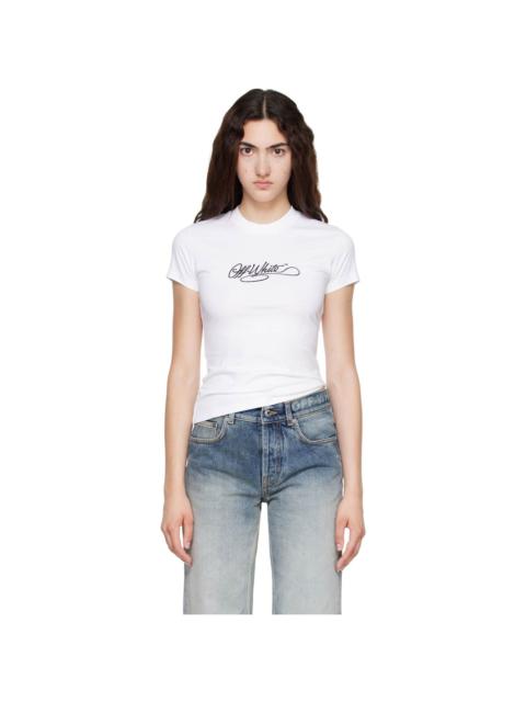 Off-White White Script Fitted T-shirt