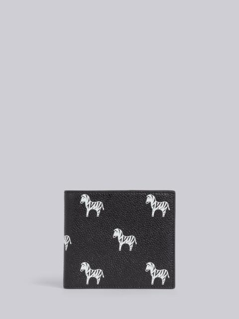 Thom Browne Black Pebbled Calfskin Zebra Print Billfold