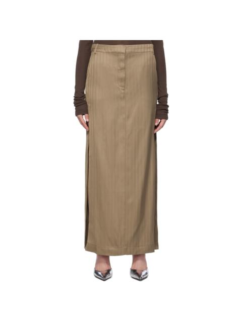 REMAIN Birger Christensen Brown Suiting Maxi Skirt
