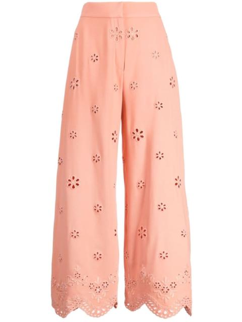 ELIE SAAB broderie-anglaise cropped trousers
