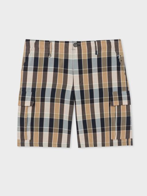 Paul Smith Wool-Blend Check Cargo Shorts