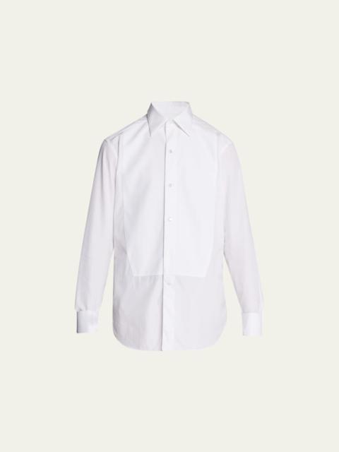 ZEGNA Men's Woven Pique Tuxedo Shirt