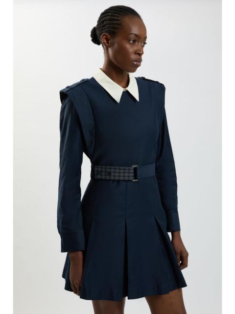 KAREN MILLEN Stretch Twill Belted Safari Mini Dress