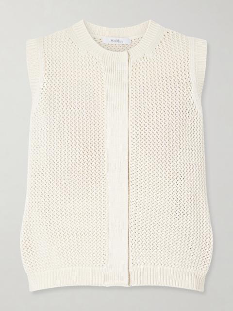Max Mara Open-knit Silk-blend Top