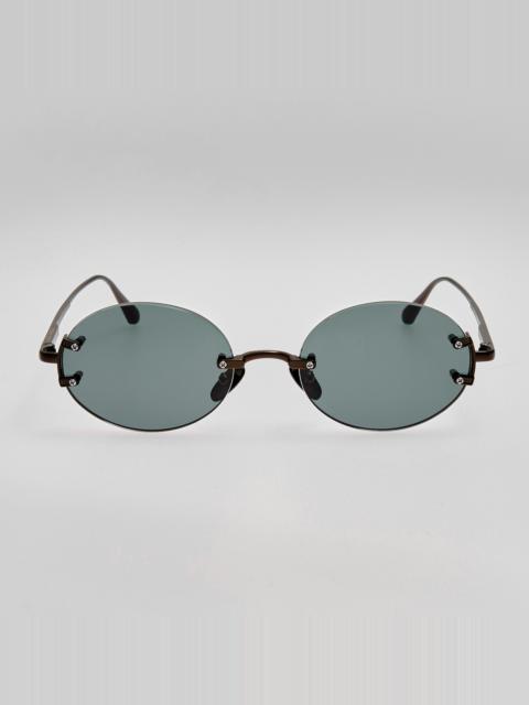LINDA FARROW Stella Sunglasses in Matt Black Nickel