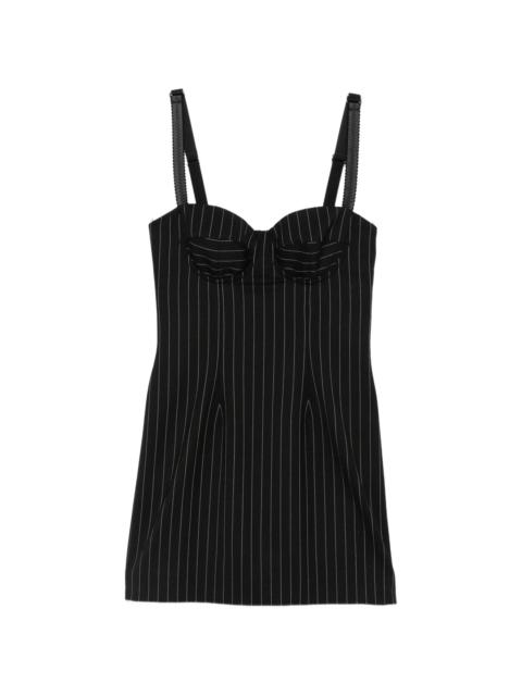 Dolce & Gabbana Dolce & Gabbana Pinstripe-print Sweetheart-neck Dress