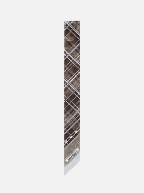 Acne Studios Skinny silk scarf - Grey/brown