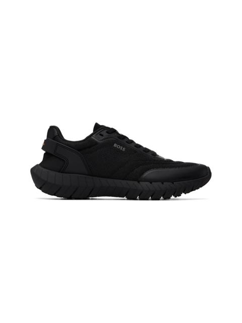 BOSS Black Leather Trims Running Sneakers