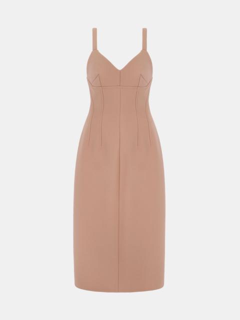 EMILIA WICKSTEAD Ezekeil Dress In Camel Birdseye Suiting
