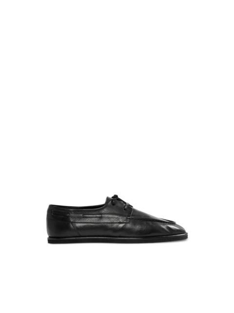AURALEE lace-up leather boat shoes