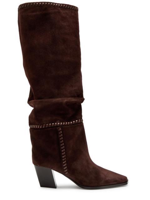 JIMMY CHOO Jimmy Choo Hart Stitch 60 Suede Knee-high Boots