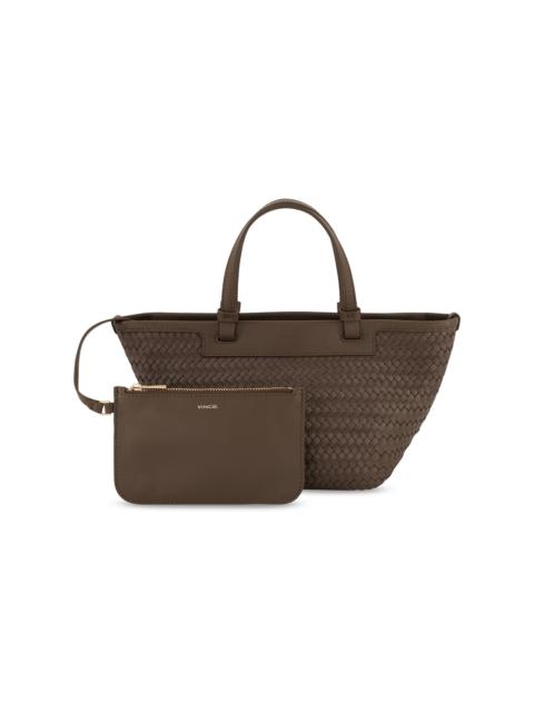 Vince Women's Marin Mini Woven Leather Tote Bag - Date