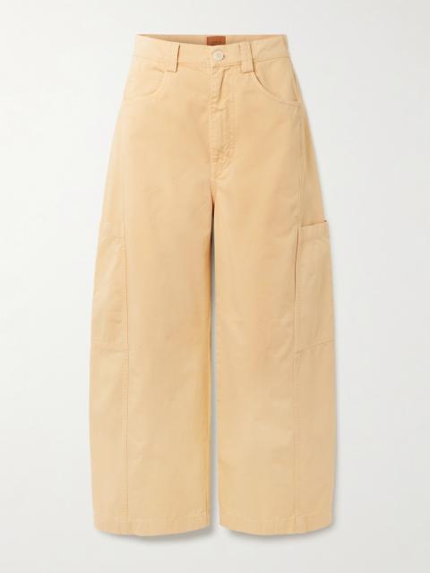 JAMIE HALLER The Crop Painter Cropped Mid-rise Wide-leg Jeans