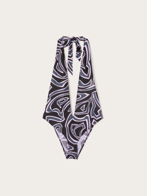 PUCCI LABIRINTO PRINT DEEP NECKLINE SWIMSUIT