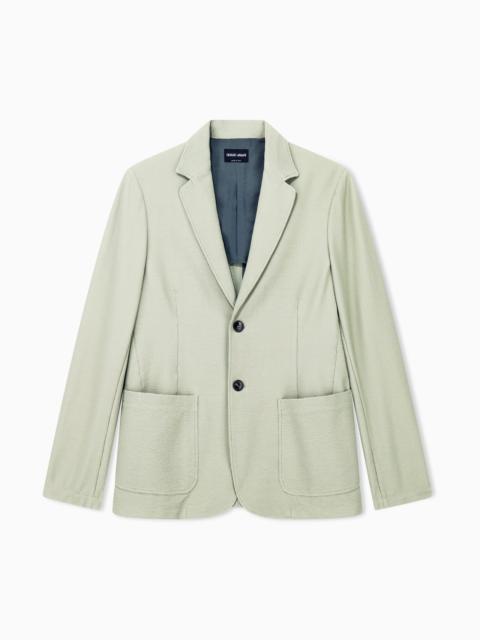 GIORGIO ARMANI BLAZER REGULAR FIT IN TECHNICAL SEERSUCKER JERSEY