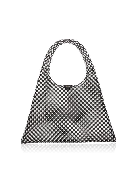 Alaïa Hobo Leather Tote Bag black/white