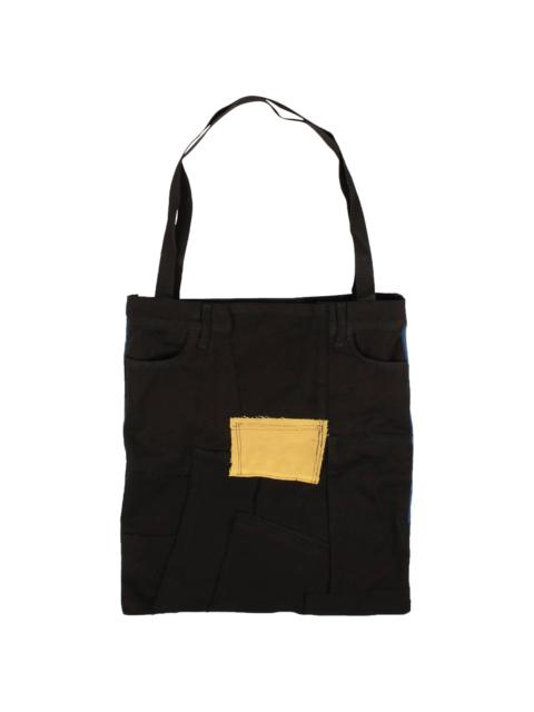 424 424 Flannel Patched Tote Bag 'Black'