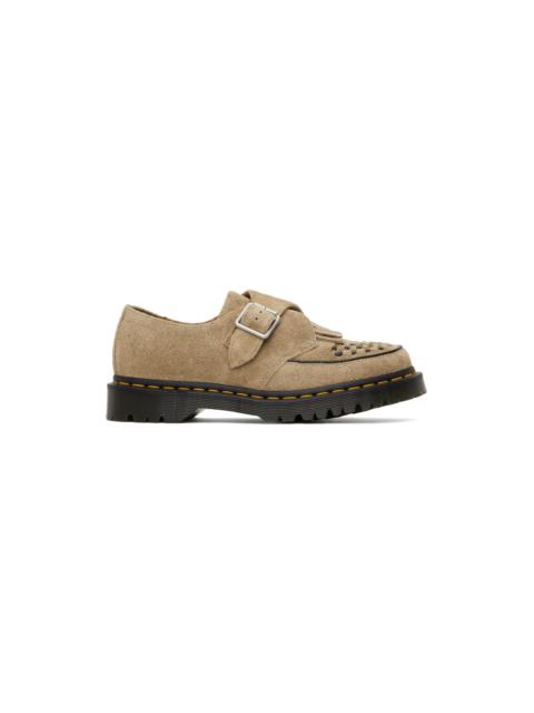 Dr. Martens Beige Ramsey Suede Kiltie Monkstraps