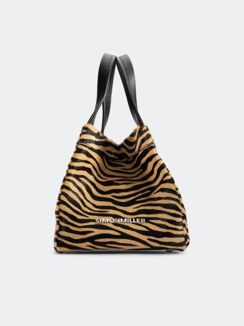 SIMONMILLER Haircalf Quad Bag In Brown Zebra