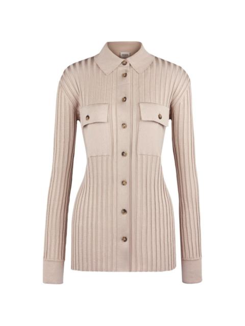 Tod's ribbed chest-pocket cardigan